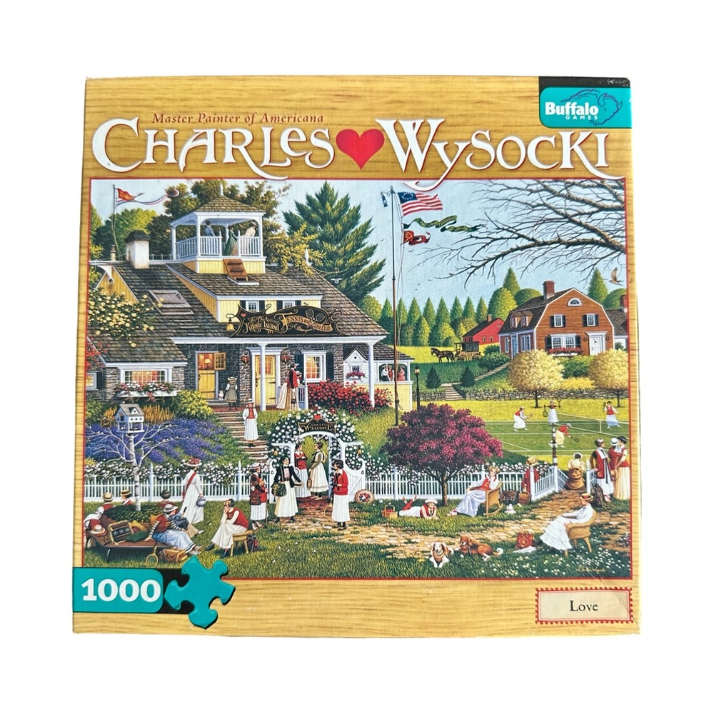 Charles Wysocki Americana Tennis Puzzle - 1000 Piece - Love